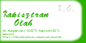 kapisztran olah business card